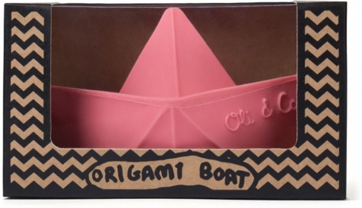 Oli & Carol Bijtspeeltje Origami Roze | 100% natuurlijk rubber